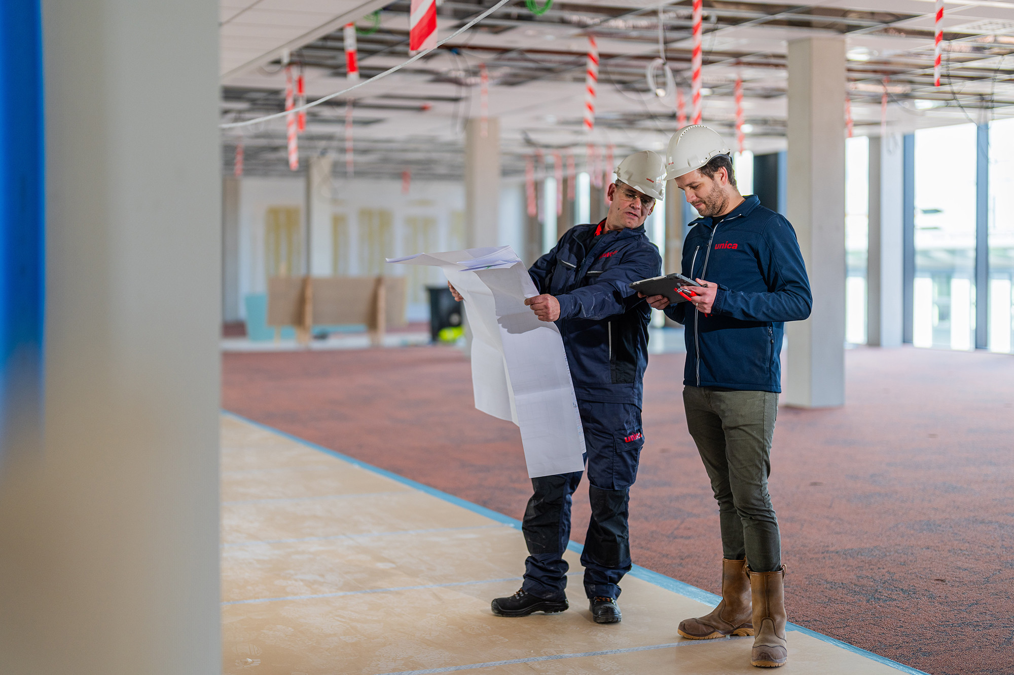 Unica medewerkers bouwproject